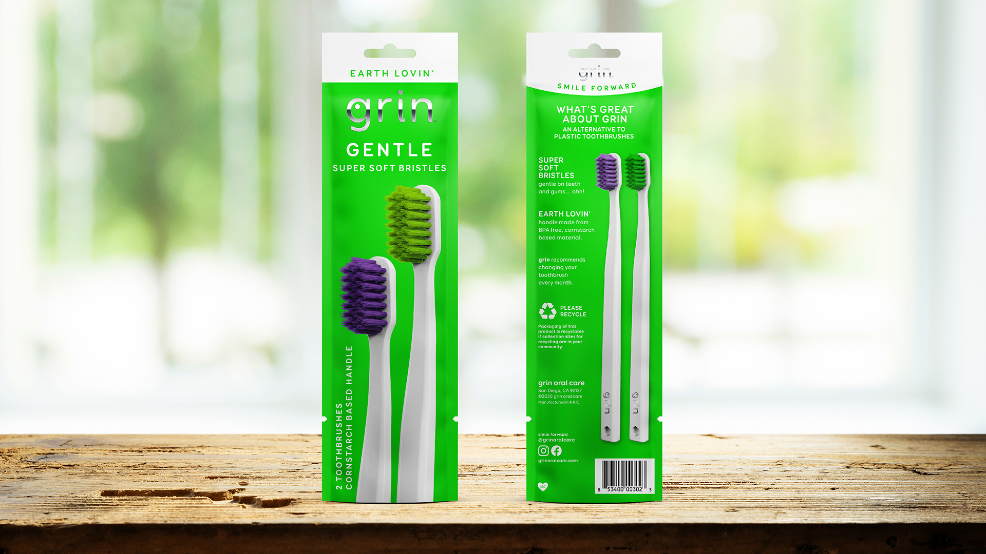 Grin Oral Care Gentle Toothbrushes (2) Photography