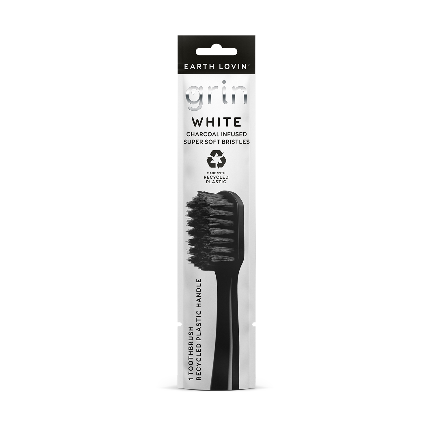 Grin Oral Care White Charcoal Infused Toothbrush