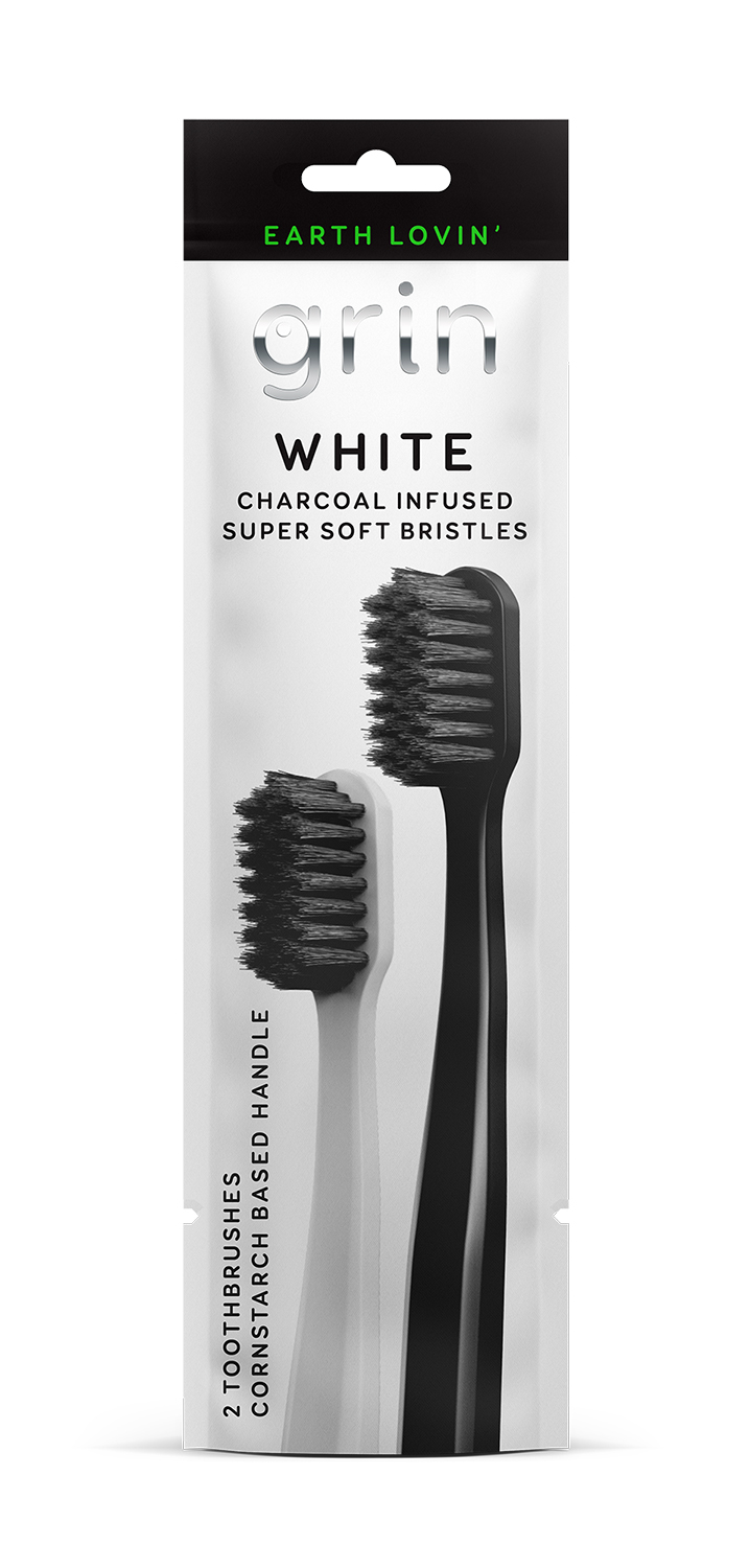 Grin Oral Care White Charcoal Infused Toothbrushes (2)