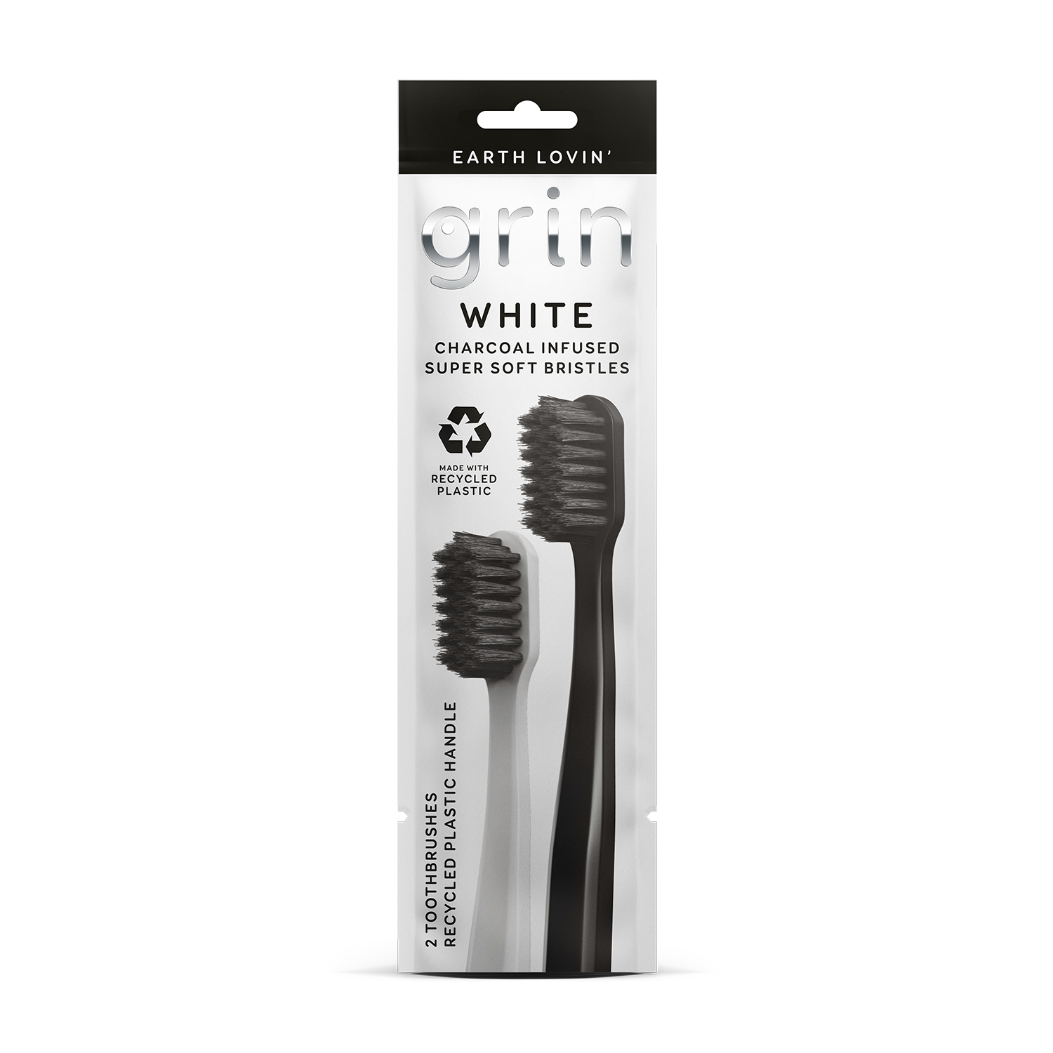 Grin Oral Care White Charcoal Infused Toothbrushes (2)